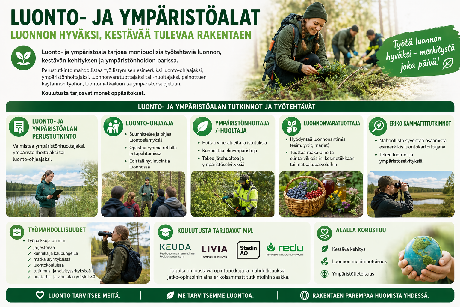 Luonto- ja ympäristöalat – infograafi