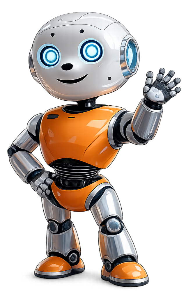 DigiOpon robottimaskotti kurkistaa oikeasta reunasta